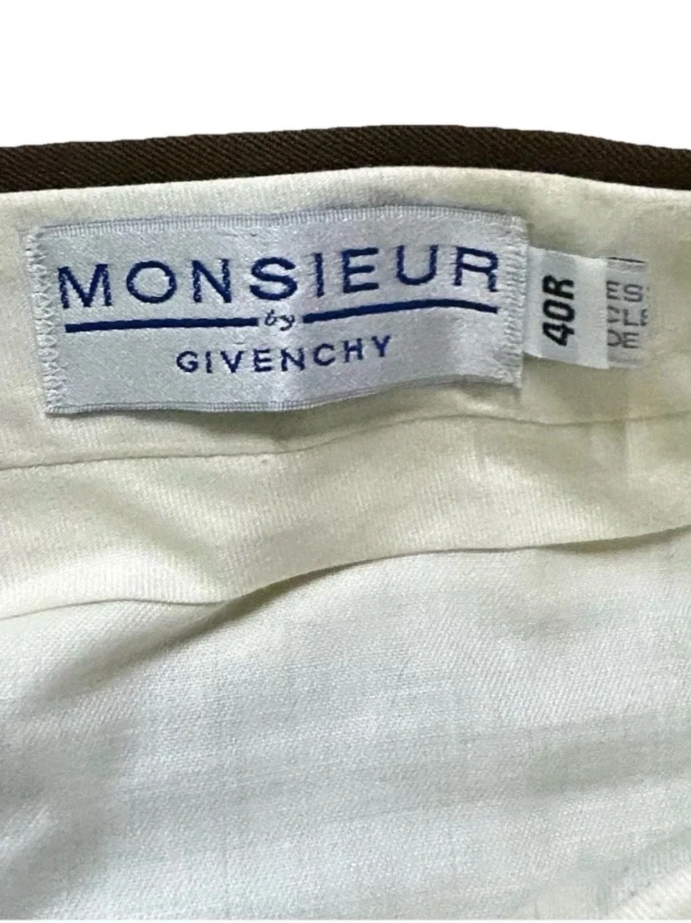 Men’s Monsieur by Givenchy Beige Pleated Dress Pants Size 40R